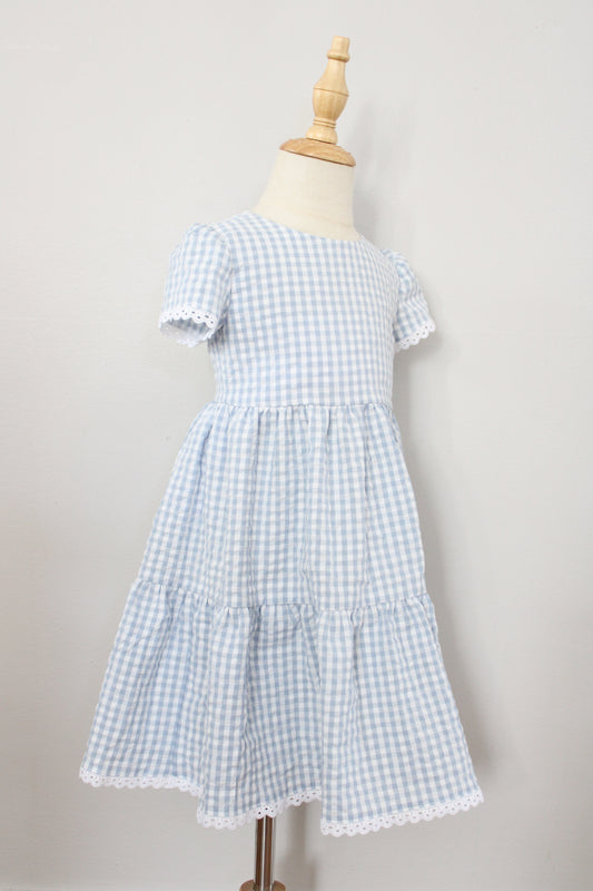 Kate Girls Cotton Seersucker Dress (Size 3)