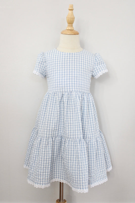 Kate Girls Cotton Seersucker Dress (Size 3)