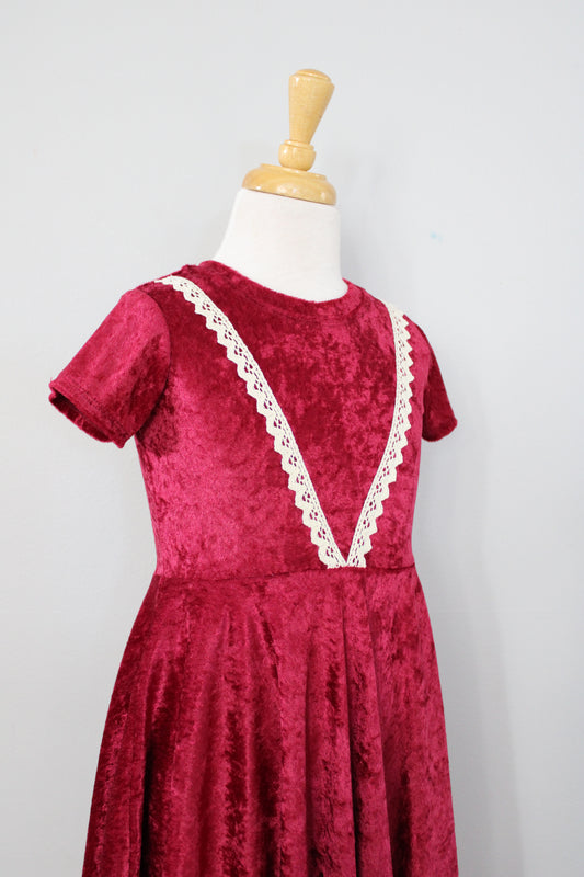 Ruby Velvet Girls Dress (size 6 & 8)