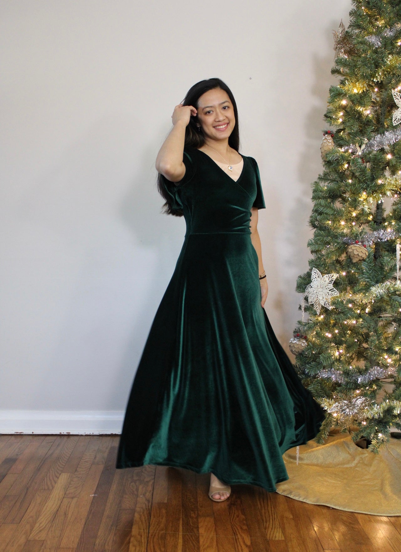 The Esther Dress in Evergreen