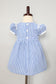 Baby Striped Cotton Seersucker Girls Dress (Size 9-12m)